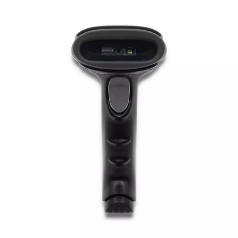 Nešiojamas brūkšninių kodų skaitytuvas QOLTEC 50868 – 1D/2D lazerinis skaitytuvas, USB laidinis ir belaidis, darbinis atstumas 600 mm, juodas
