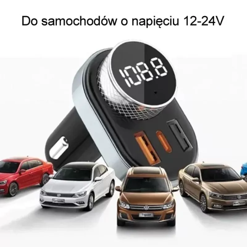 Laisvų rankų rinkinys Awei C-843 Bluetooth 5.0 su FM siųstuvu, USB ir USB-C jungtimis