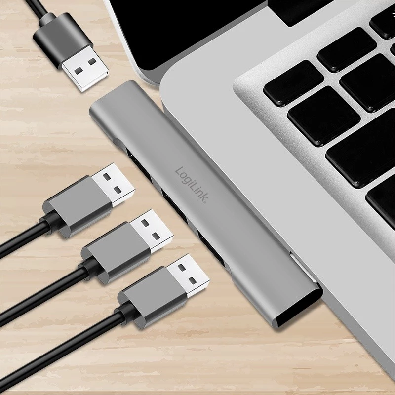 LogiLink USB 3.2 Gen1 Hub 4 prievadų USB-C 1x USB 3.0 AF 3x USB 2.0 AF UA0437
