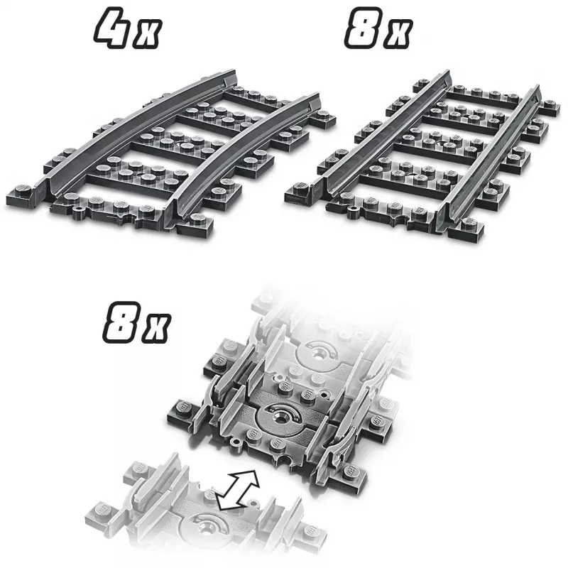 LEGO City Bėgiai 60205 – Konstrukcinis žaislas su keleiviniu traukiniu