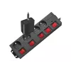 Prailginimo laidas LogiLink LPS251 1,5 m 4 AC lizdai vidaus juodas