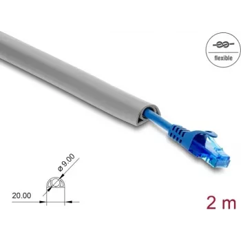 Kabelių kanalas DELOCK 20765 PVC Pilka 1 vnt.