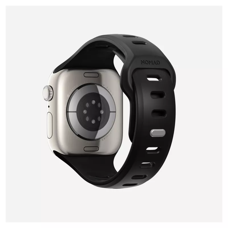 Dirželis laikrodžiui Nomad Tempo Band Black Rubber, 18 mm plotis, tinka 135–175 mm riešams