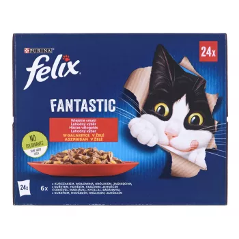 Felix Fantastic kaimo skoniai želė – šlapias ėdalas katėms – 24x 85g