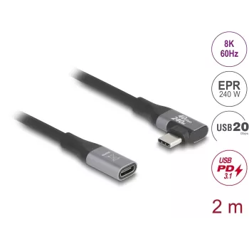 USB laidas DeLOCK 81148 2m USB-C juodas 20 Gbit/s