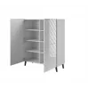 Lentyninė spinta Cama Meble ABETO 100.5 x 40 x 121.5 cm balta/blizganti balta, ant grindų statoma prie sienos