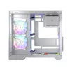 Korpusas MODECOM Volcano Panorama Midi Tower baltas – micro ATX, grūdintas stiklas, ARGB, USB-C, palaiko GPU iki 400 mm