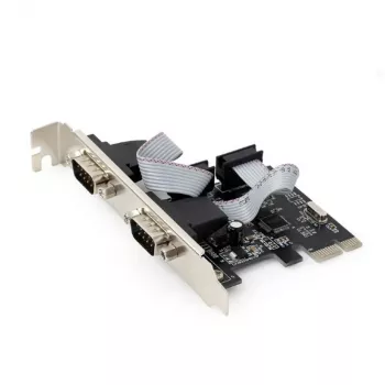 Vidinis nuoseklusis adapteris GEMBIRD SPC-22 PCIe RS-232 Low-profile, WCH382, 16000 Kbit/s, 67×120×20 mm, juodas