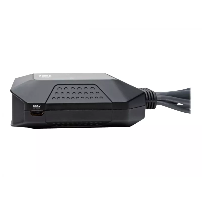 Tripp Eaton Tripp Lite serijos 2 prievadų DisplayPort 1.1 / USB KVM jungiklis su garsu/vaizdu, įmontuotais kabeliais, USB periferinių įrenginių bendrinimu
