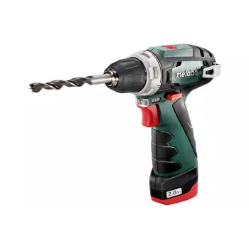 Pistolinis gręžtuvas Metabo PowerMaxx BS Basic 1400 RPM, juodas, žalias