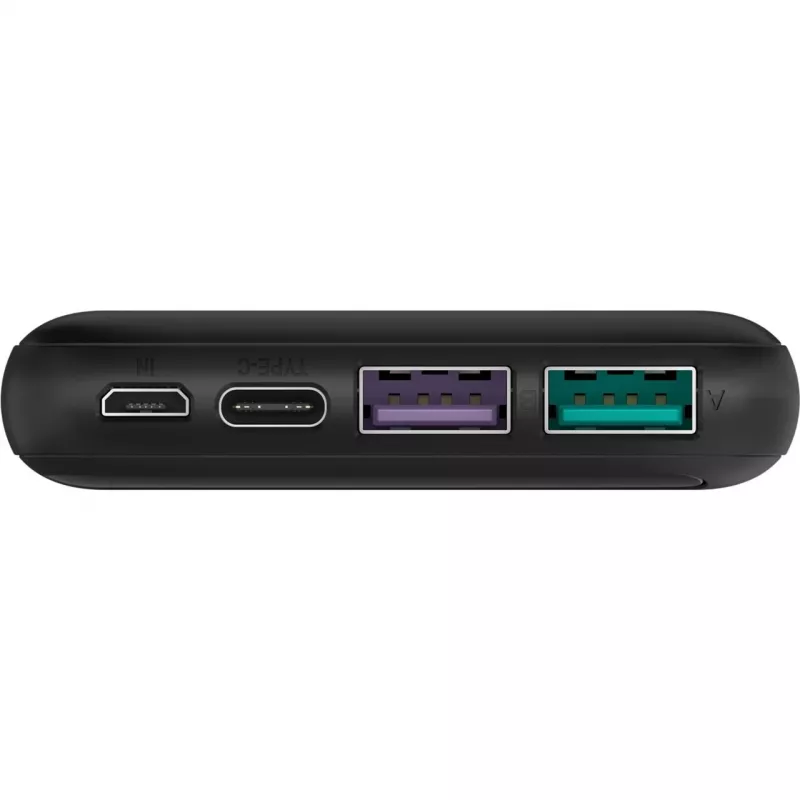 Greičio įkrovimo Powerbank 10.000 mAh (juodas, USB-C PD, QC 3.0, 10.000 mAh)