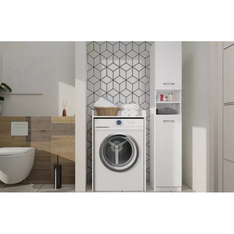Spintelė skalbimo mašinai POLA Laundry Room Cabinet - balta