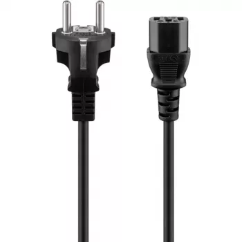 Goobay IEC laidas 5 m juodas, kištukas F tipas, IEC C13, H05VV-F3G
