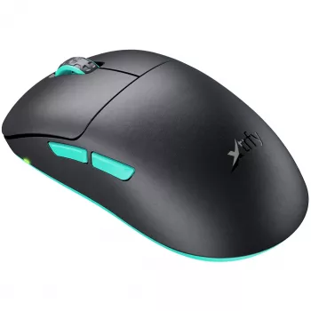 Xtrfy M8 belaidė/laidinė žaidimų pelė 400-26000 CPI žemas priekis itin lengva unikali (M8W-BLACK)