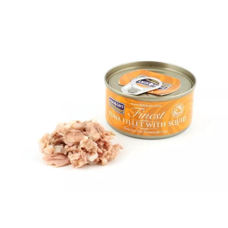 FISH4CATS Tunio filė su kalmaru - šlapias kačių ėdalas - 70g