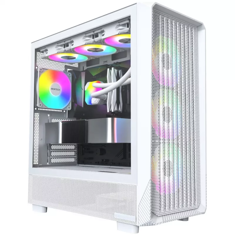 Korpusas Montech X5 Midi Tower Baltas ATX 3x140mm Ventiliatoriai