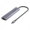 USB-C stotelė Unitek H1124AGY01 su 100W PD, HDMI 2.0, 2x USB-A, 2x USB-C, SD/microSD skaitytuvu – aliuminis