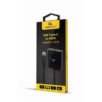 USB Type-C į HDMI adapteris Gembird A-CM-HDMIF-03, USB 2.0/3.2 Gen2, 3840×2160@30Hz, juodas