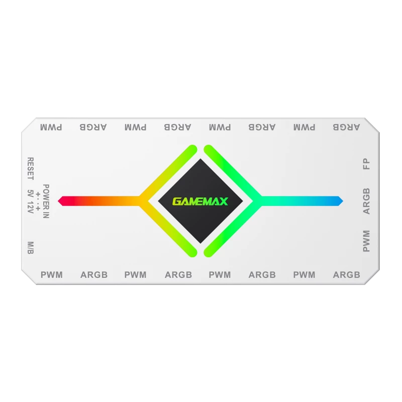 Gamemax V4.0 ARGB PWM HUB WT | Baltas | Ventiliatorių ir RGB šakotuvas