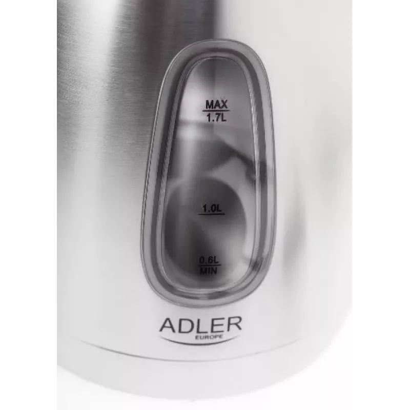 Elektrinis virdulys Adler AD1223 — 1,7 L, 2000 W, nerūdijantis plienas su juodais akcentais