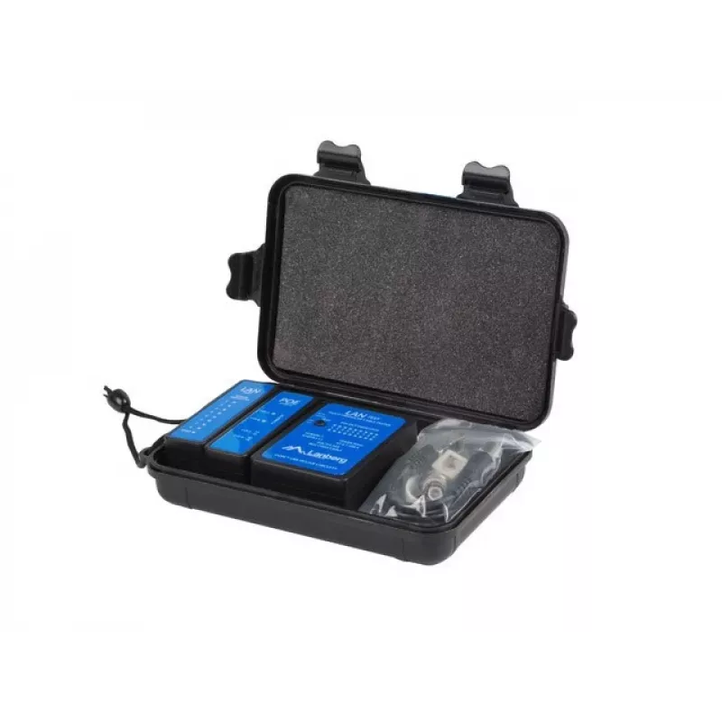 Tinklo kabelio testeris Lanberg NT-0404 PoE testeris juodas mėlynas