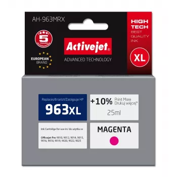 Activejet AH-963MRX rašalo kasetė (HP 963XL 3JA28AE pakaitalas; Premium; 1760 puslapių; 25 ml, purpurinė)