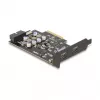 PCI Express x4 kortelė DELOCK 90345 su 2 išoriniais USB Type-C prievadais
