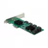 DeLOCK 8 prievadų SATA PCI Express x1 kortelė, Low Profile formos faktorius