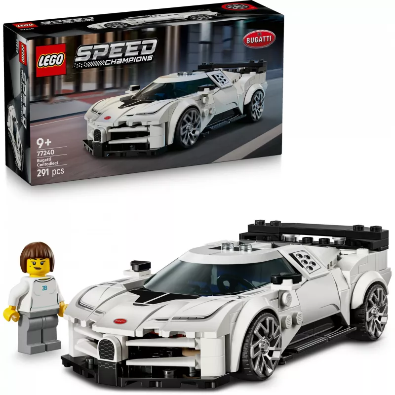 LEGO Speed Champions Bugatti Centodieci 77240 – 291 dalių, 1 minifigūrėlė, nuo 9 m.