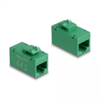 Delock 90640 Keystone modulis RJ45 lizdas–RJ45 lizdas, Cat.6A UTP, žalias