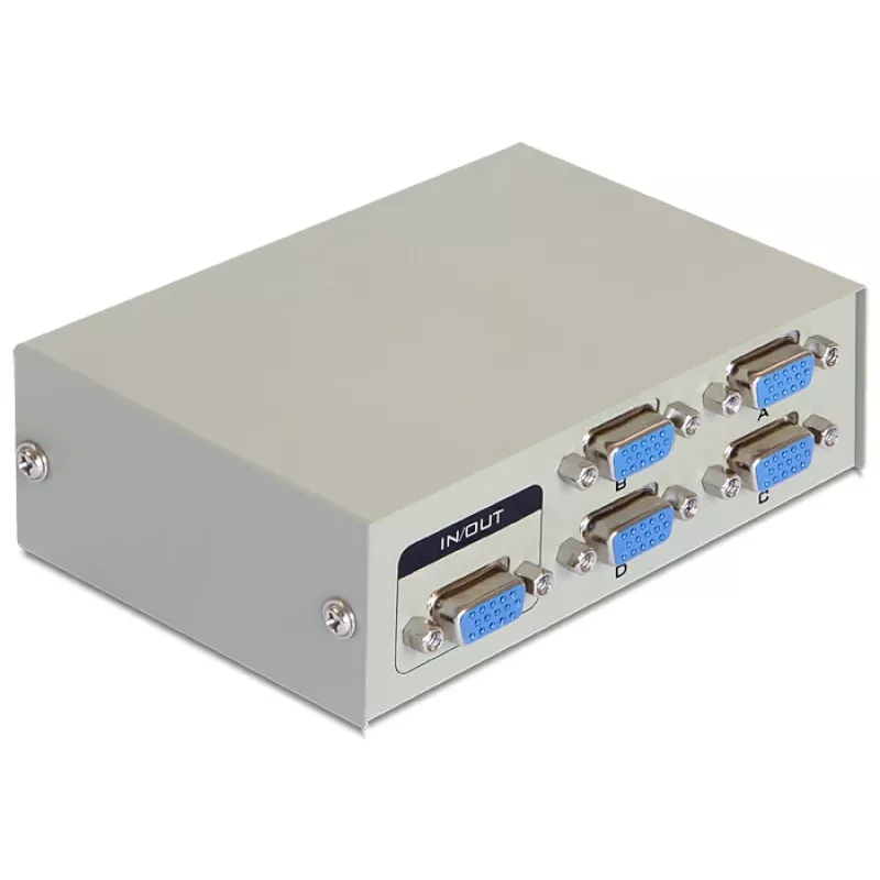 DeLock Switch VGA 4 prievadų rankinis dvipusis - ekrano jungiklis - 4 x VGA - stalinis (87635)