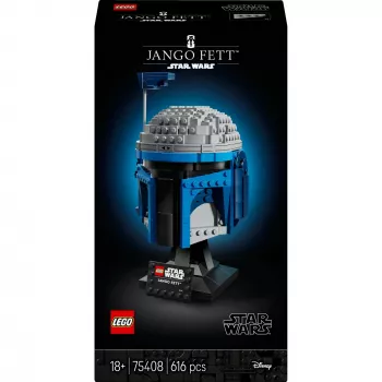 Kolekcinis LEGO Star Wars šalmas Jango Fett 75408 – 616 dalių, 210×120×110 mm demonstracinis modelis