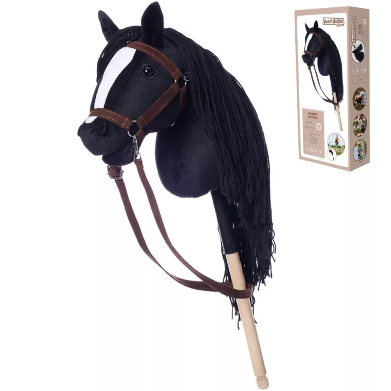 Žaislinis arkliukas ant lazdos HOPPIHORSE Hobby Horse A3 juodas