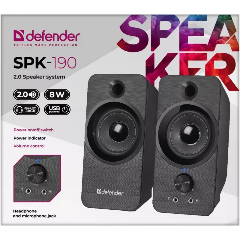 Garsiakalbiai DEFENDER SPK-190 2.0 8W USB
