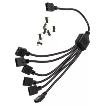 RGB skirstytuvas EK Water Blocks EK-D-RGB 6-Fach D-RGB Splitterkabel