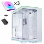 Lian Li O11 Dynamic EVO RGB PC korpuso rinkinys, Midi bokštas, ARGB, grūdintas stiklas + 3x UNI FAN SL-INF Reverse Blade ventiliatorius - Baltas