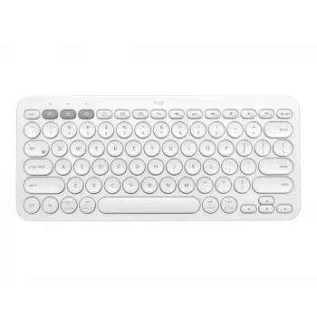 Logitech Multi-Device K380 - belaidė klaviatūra - Bluetooth 3.0 - vokiškas išdėstymas - šviesiai balta