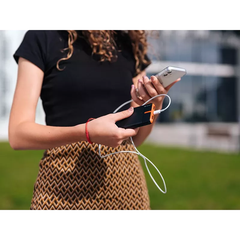 PowerBank EnerGo 10000 mAh juodai-oranžinis