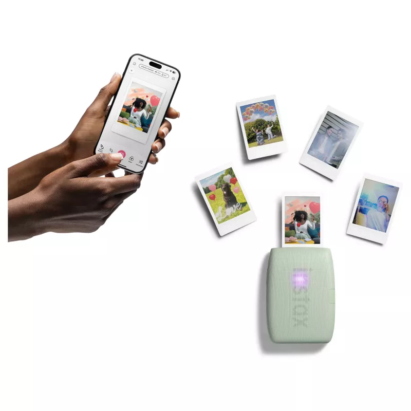 Momentinis spausdintuvas Fujifilm Instax Mini Link3 Šalavijų žalia – 800×600 DPI, spausdina 6,2×4,6 cm, Bluetooth, 0,21 kg