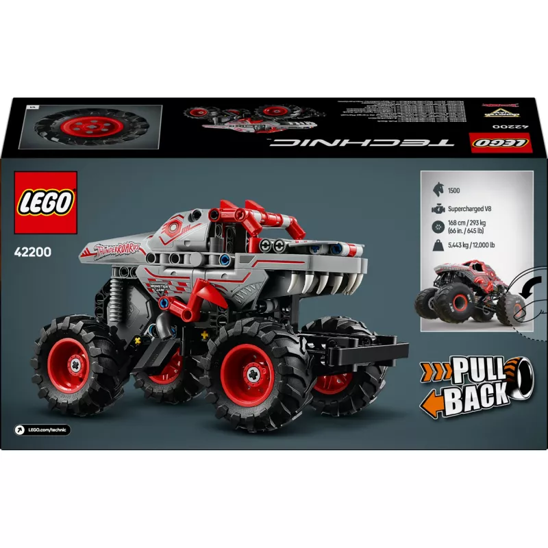 LEGO TECHNIC 42200 Monster Jam™ ThunderROARus™ su užtraukiamąja pavara