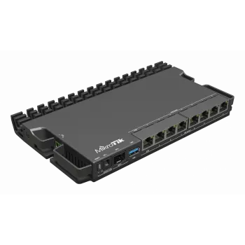 Laidininis maršrutizatorius MikroTik RB5009UPR+S+IN — 8x RJ-45 PoE prievadai, 2,5GbE, SFP+ lizdas, RouterOS