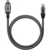 Etherneto kabelis USB-C 3.2 Gen2 Kištukas > RJ-45 Kištukas, LAN adapteris juodas/sidabrinis, 1,5 metro, pintas tekstilinis apvalkalas