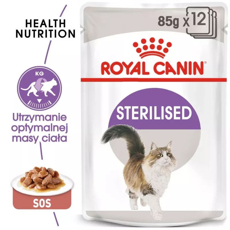 ROYAL CANIN FHN Sterilised padaže - šlapias ėdalas suaugusioms katėms - 12x85g
