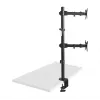 Maclean MC-967 Dvigubas vertikalus monitorių laikiklis ant stalo, VESA 100x100, 13-27 inch, 2x 9 kg, miltelinis dažymas, pakreipiamas, sukamas, reguliuojamas