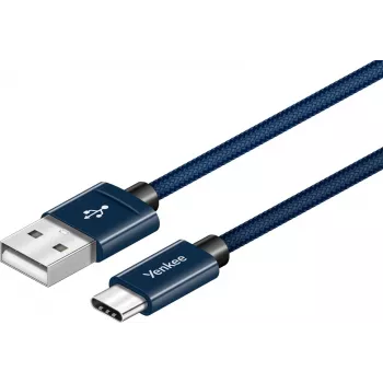Laidas YENKEE YCU 301 BE USB-A 2.0 / USB-C 1m violetinis