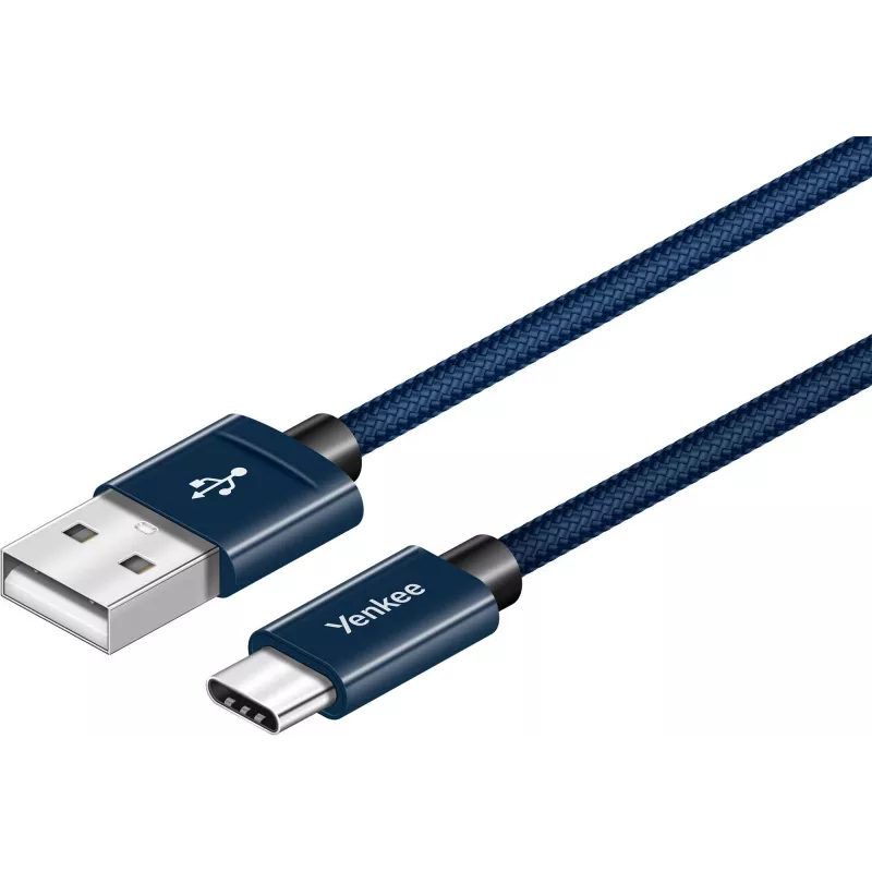 Laidas YENKEE YCU 301 BE USB-A 2.0 / USB-C 1m violetinis