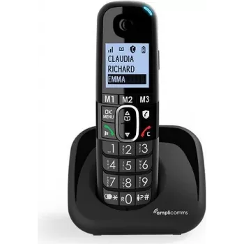 amplicomms BigTel 1500 DECT telefonas su skambučio identifikacija, juodas (ATL1423327)