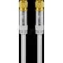 Goobay SAT antenos kabelis (135 dB tipas), 4x ekranuotas, 1 m, baltas – auksuotas, F kištukas > F kištukas (70598)