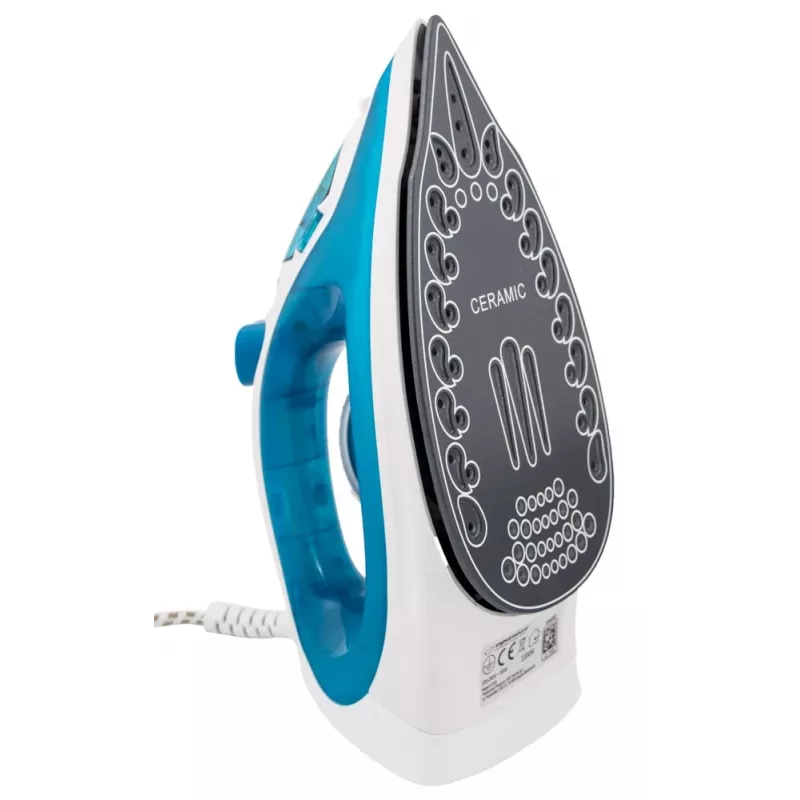 Garintuvas ESPERANZA EHI002 — 2200 W, keraminis padas, vertikalus garas, 0,815 kg, baltas/mėlynas
