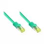 RJ45 jungiamasis laidas su Cat.7 žaliava ir užrakto apsauga (RNS®), S/FTP, PiMF, halogenų neturintis, 600MHz, OFC, Žalia, 0,5m, Good Connections® (8070R-005G)